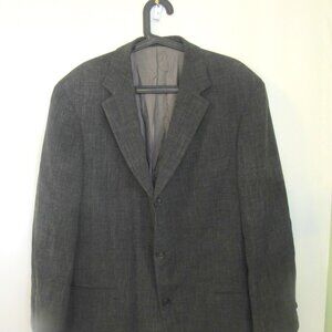 Hugo Boss Maks Wool and Linen Jacket, German Made, Size 54, Charcoal Gray, K215
